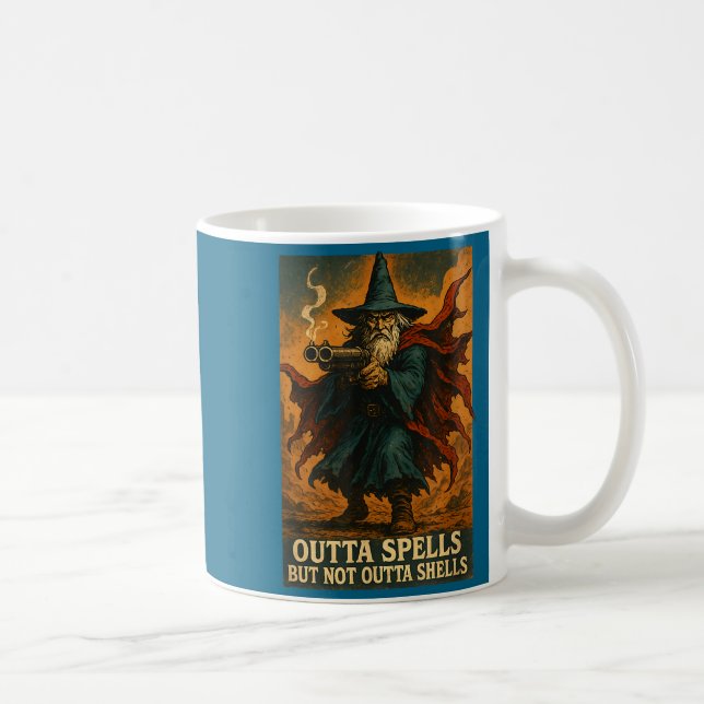Outta Spells But Not Outta Shells Wizard Fantasy M Kaffemugg (Höger)