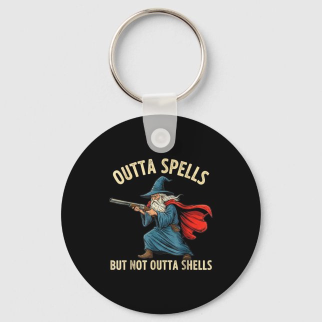Outta Spells But Not Shells Wizard Meme  Nyckelring (Framsida)