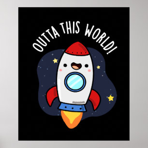 Outta World Lusny Rocket Pun Mörk BG Poster
