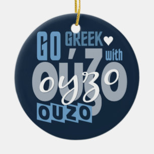 Ouzo beställnings- prydnad julgransprydnad keramik