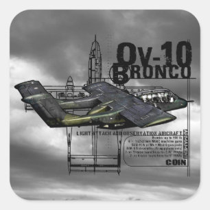 OV-10 Bronco Fyrkantigt Klistermärke