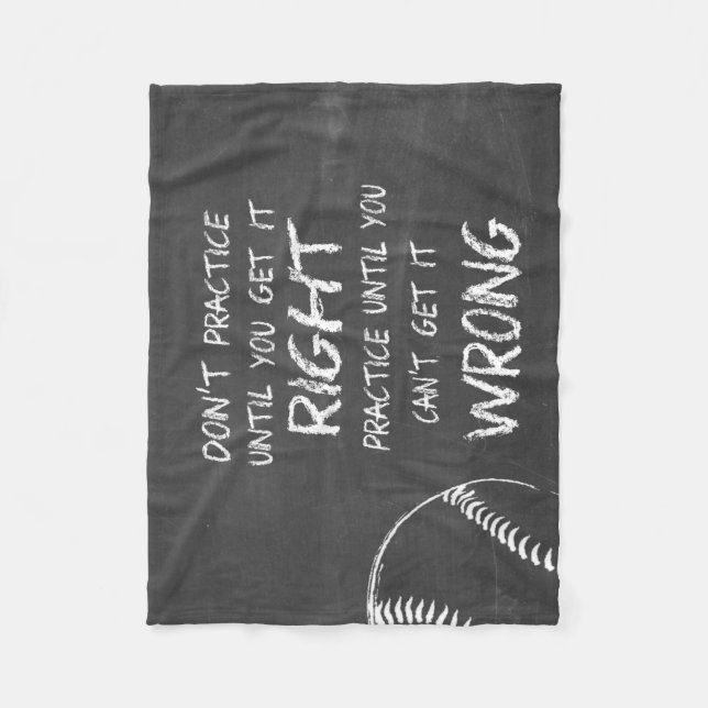 Öva Baseball Motiverande Fleecefilt (Framsidan)