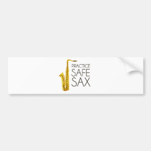 Öva den säkra saxen bildekal