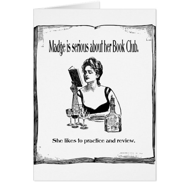 Öva för bokklubbvintagedesign hälsningskort (Framsidan)