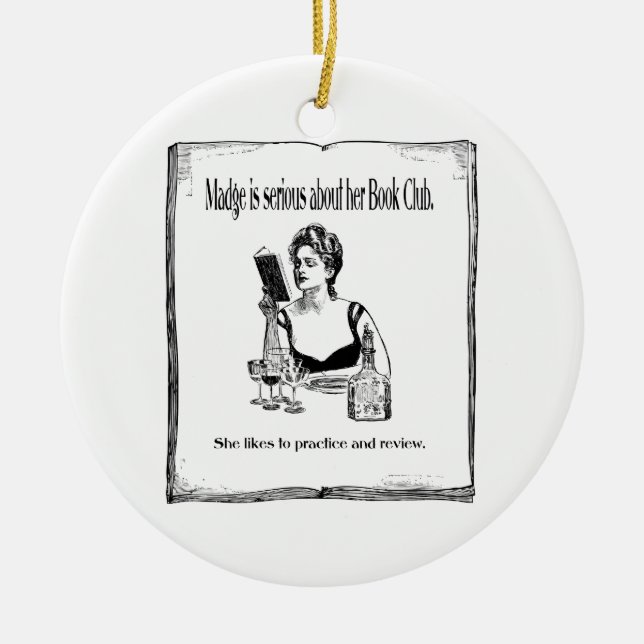 Öva för bokklubbvintagedesign julgransprydnad keramik (Framsidan)