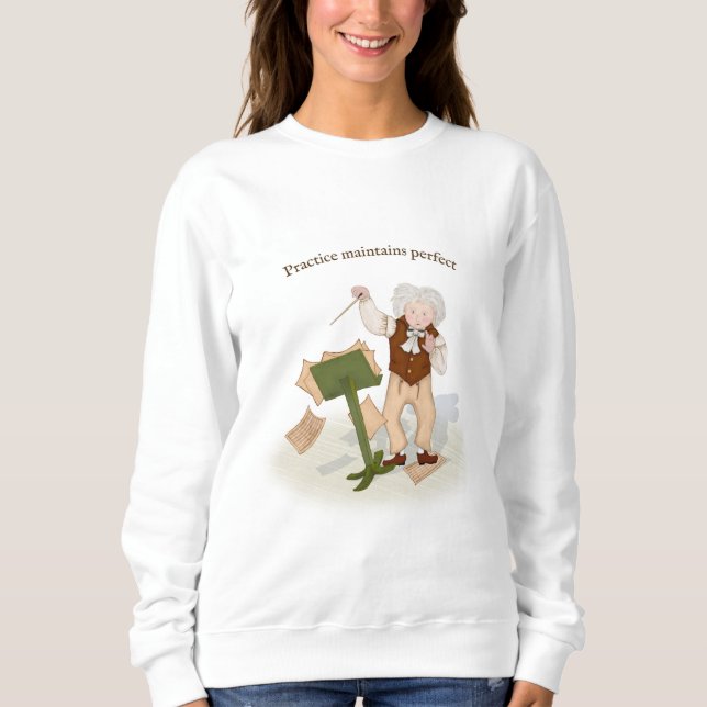 Öva ger perfekt Beethoven dirigerar Sw T Shirt (Framsida)