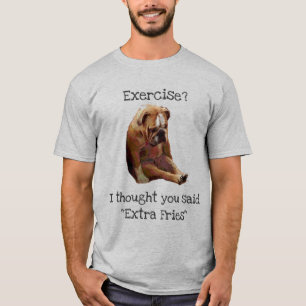 "Öva? …, Ledsen engelsk bulldogg 3 för småfiskar" T Shirt