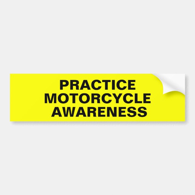 Öva motorcykelmedvetenheten bildekal (Framsidan)