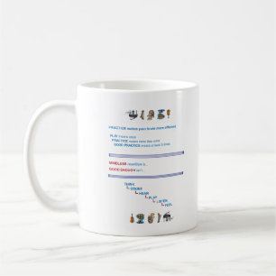 Öva pekar 1, övar pekar 2 kaffemugg