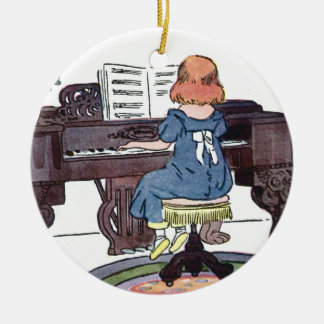 Öva pianot julgransprydnad keramik