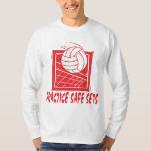 Öva säker uppsättningvolleyboll tee shirt