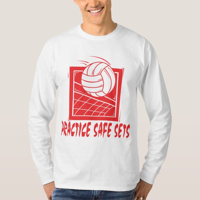 Öva säker uppsättningvolleyboll tee shirt (Framsida)