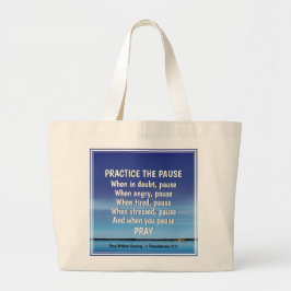 ÖVA UPP PAUSEN Fredlig Inspirerande Blå Jumbo Tygkasse