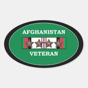 Oval 4 ACS för Afghanistan veteranklistermärkear Ovalt Klistermärke