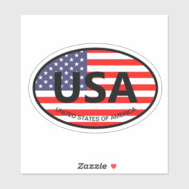Oval American flagga USA-bildekaler med land-kod Klistermärken