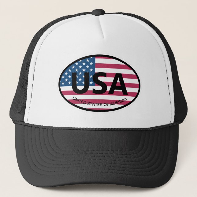 Oval American flagga USA land kodbilemblem Keps (Framsida)