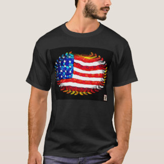 oval amerikanska flaggan tee
