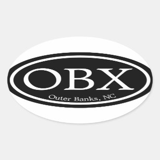 Oval av OX Outer Banker Black Oval Ovalt Klistermärke