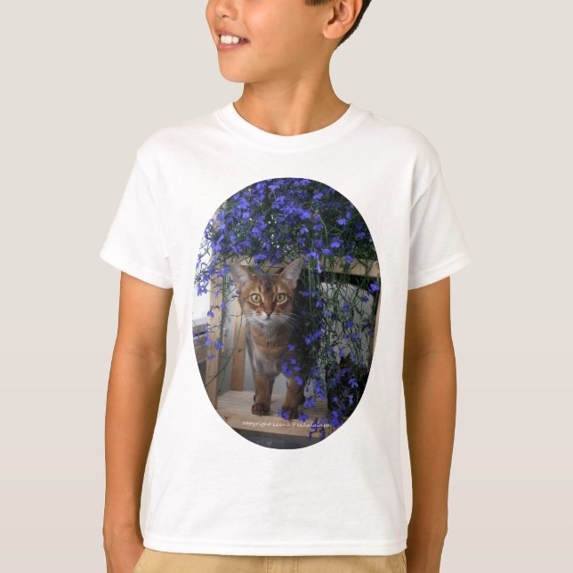 (Oval) blommakatt, Tee Shirt (Framsida)