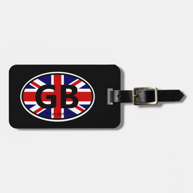 Oval British Union Jack flagga Underbar Britain GB Bagagebricka (Horisontell Framsida)