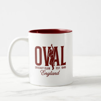 Oval Cricket Club England Est 1845 Två-Tonad Mugg
