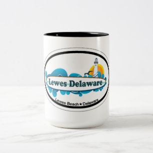 Oval design för Lewes strand Två-Tonad Mugg