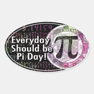 Oval-design för Lycklig Pi Day Ovalt Klistermärke