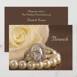 Oval diamant ring vit ros efter bröllopsbrunch inbjudningar