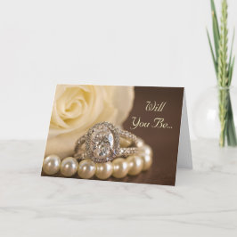 Oval Diamond Ring Ro blir min bridesmaid Inbjudan