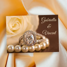 Oval Diamond Ring Vit ros Bröllop