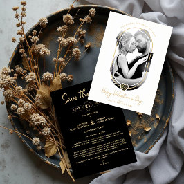 Oval Effect Black Heart Happy Valentine's Day Spara Datumet