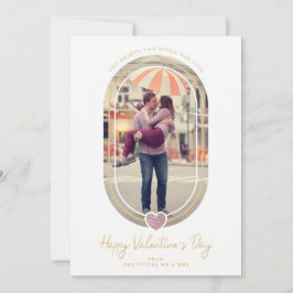 Oval Effect Purple Heart Happy Valentine's Day Spara Datumet