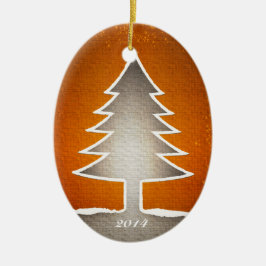 Oval formad julgranprydnad - reversible julgransprydnad keramik