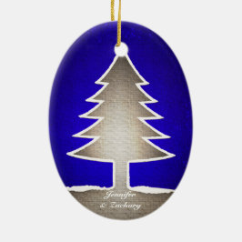 Oval formad julgranprydnad - reversible julgransprydnad keramik