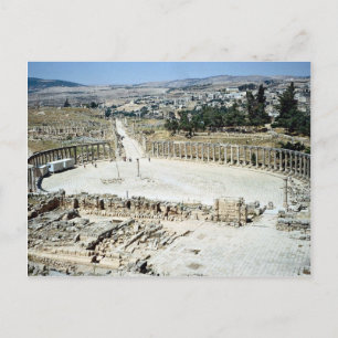 Oval Forum från templet Zeus, den romerska staden Vykort