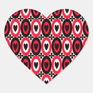 Oval Hearts Hjärtformat Klistermärke