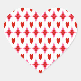 Oval Hearts Hjärtformat Klistermärke