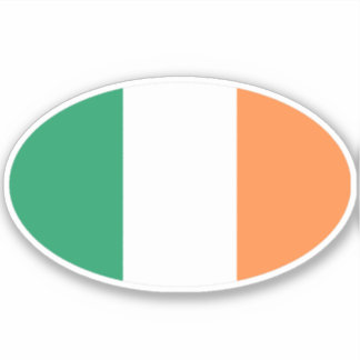 Oval Irish Flagga Klistermärken