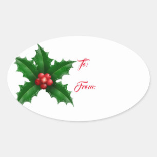 Oval jul Gift Märkre Stickers Ovalt Klistermärke