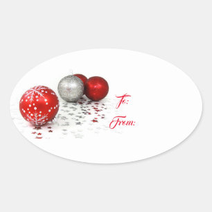 Oval jul Ornaments Gift Märkre Stickers Ovalt Klistermärke