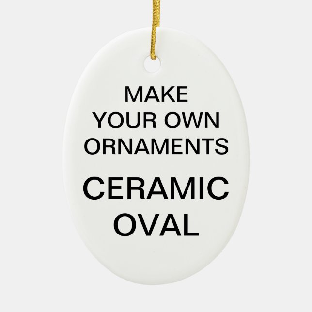 Oval julgranprydnad för beställnings- porslin julgransprydnad keramik (Framsidan)