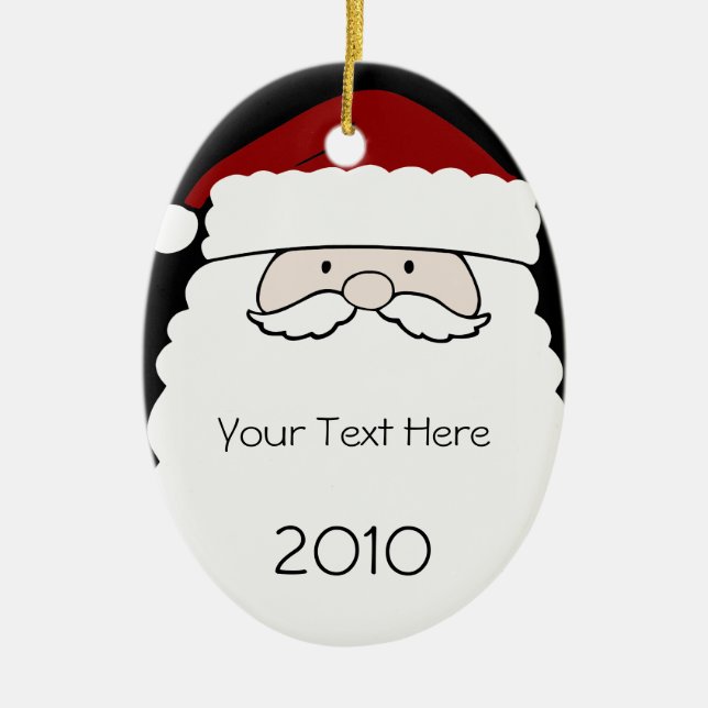 Oval Jultomten julprydnad Julgransprydnad Keramik (Framsidan)