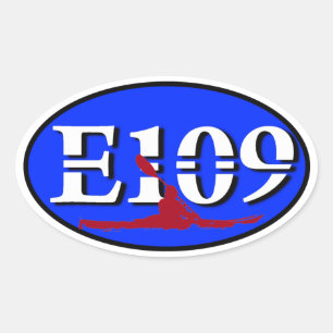 Oval klistermärke för Euro E109