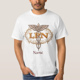 Oval koppar Caduceus LPN Nurse T Shirt