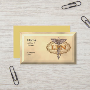 Oval koppar Caduceus LPN Nurse Visitkort