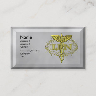 Oval koppar Caduceus LPN Nurse Visitkort