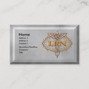 Oval koppar Caduceus LPN Nurse Visitkort