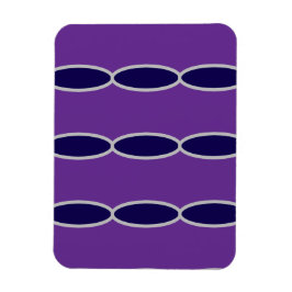Oval Lila Chain Mönster Magnet