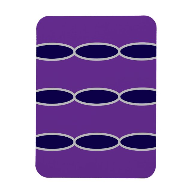 Oval Lila Chain Mönster Magnet (Vertikal)