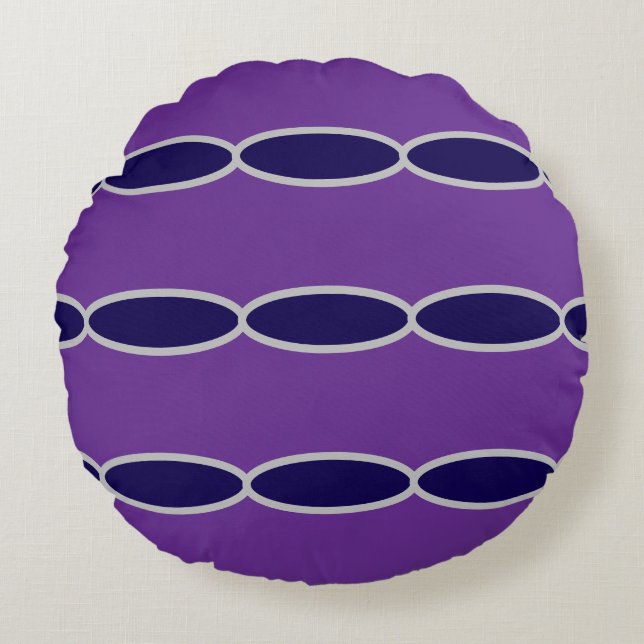 Oval Lila Chain Mönster Rund Kudde (Framsidan)